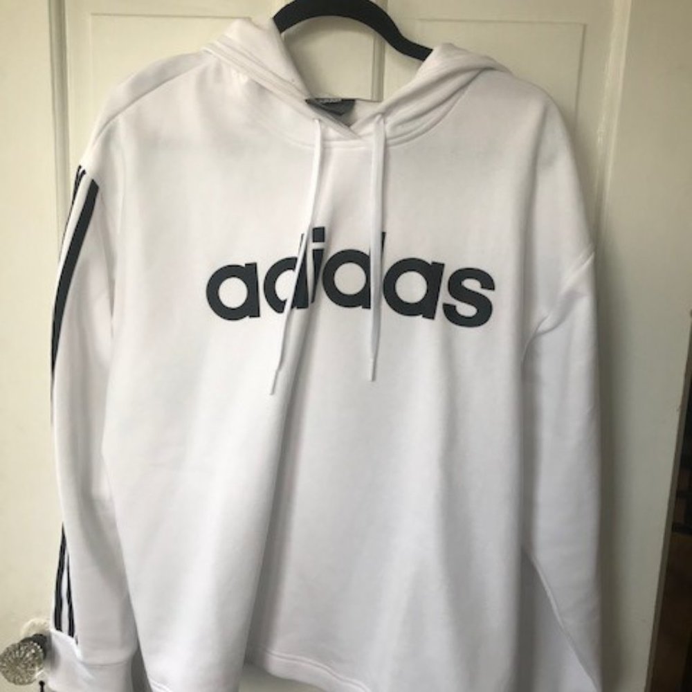 Adidas women's white hoodie sweatshirt 2X